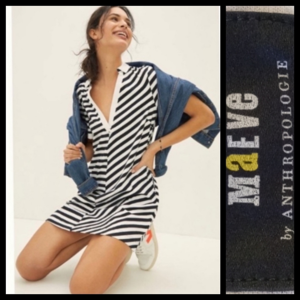 Black & White Striped Polo Dress